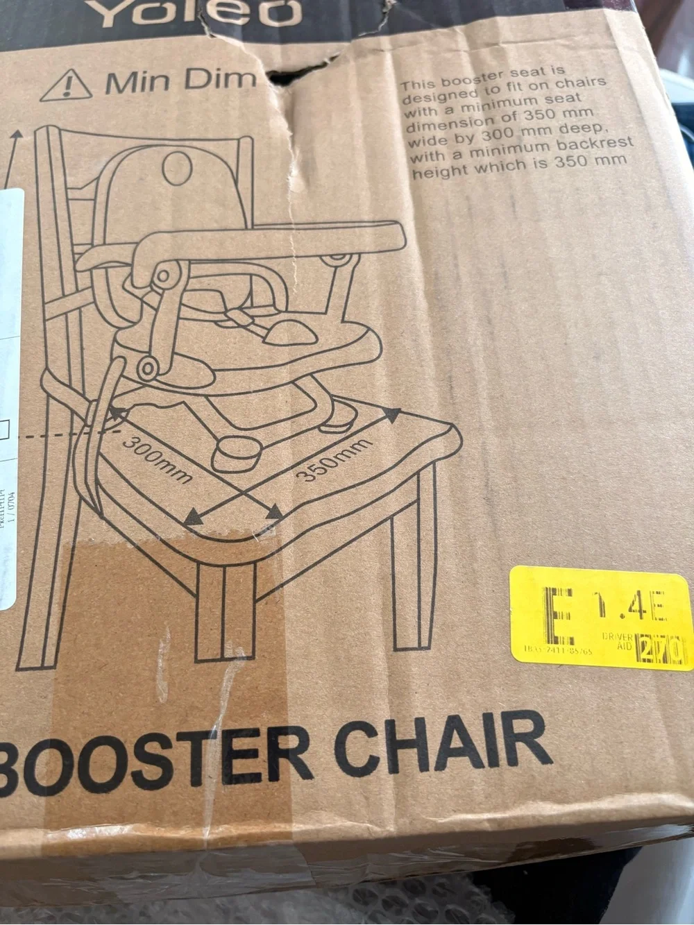 Grey Convertible Kids Booster High Chair with Tray